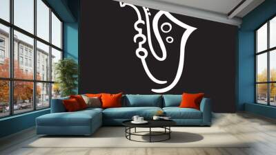 vector icon for saxophone, musical instruments Wall mural