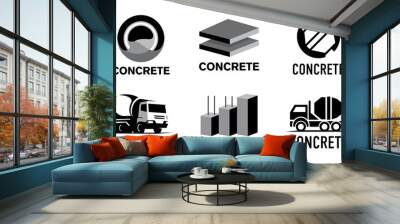 Vector logo for the sale of concrete and cement Wall mural