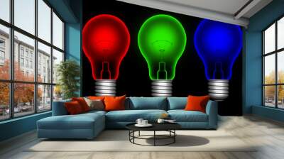 color lightbulbs Wall mural