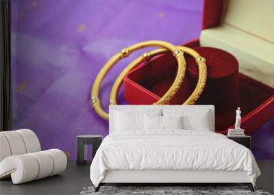 Indian traditional wedding gold Bangles Wall mural