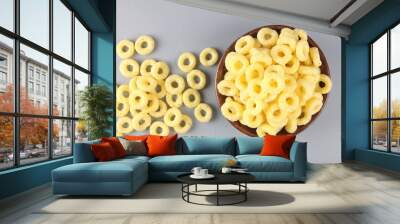 Pile of Cheese crispy Corn ring snack Wall mural