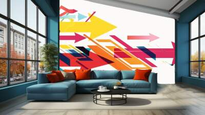 Vibrant and Abstract Design Featuring Colorful Arrows on a White Background Wall mural