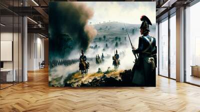 A reenactment photo of a Napoleonic Wars battle scene Wall mural