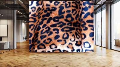 Closeup Leopard leather fabric background. Wall mural