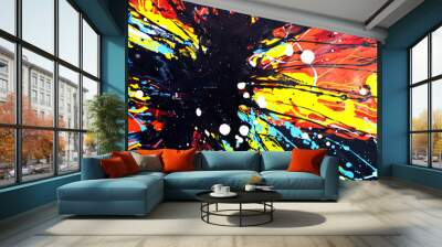 colorful oil paint multi colors abstract background. Wall mural