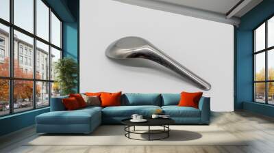 Used silver short spoon isolated on white Wall mural