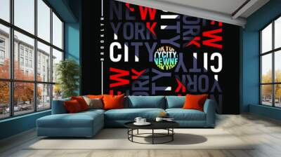 New York City typography Design Vector illustration for t shirt print Wall mural