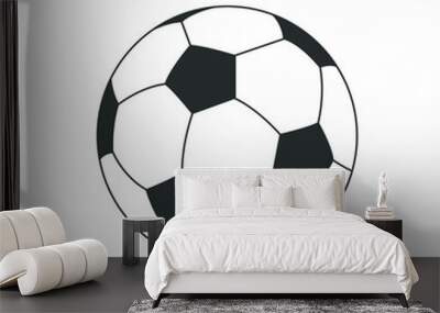 Football soccer ball simple illustration. vector graphic icon. Football match game Wall mural