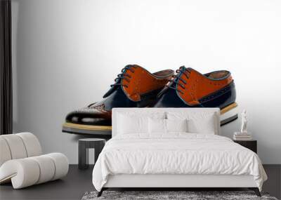 of male shoes over white background Wall mural