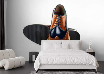 of male shoes over white background Wall mural