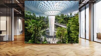 Singapore Changi airport waterfall attraction Wall mural