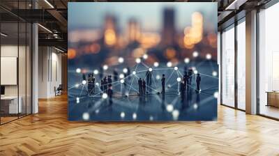 Global Business Connections.. Corporate networking. Concept of networking in a corporation. Wall mural