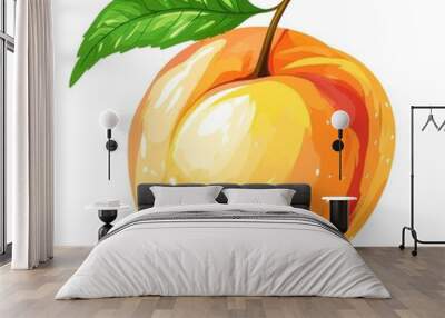 illustration of ripe apricots Wall mural