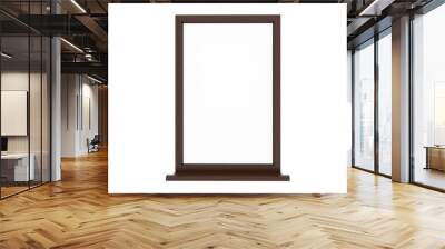 Window. Isolated window. Dark wood window. Wall mural