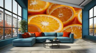 Freshly Sliced Oranges in Morning Light Wall mural