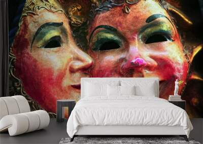 Mask couple Wall mural