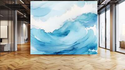 Abstract wavy water ocean background. Abstract ocean splashing waves. Wall mural