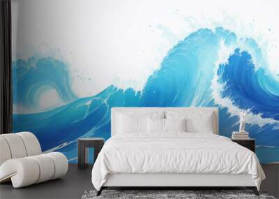 Ocean wave curve line vector background. Abstract ocean splashing waves. vector illustration. Wall mural