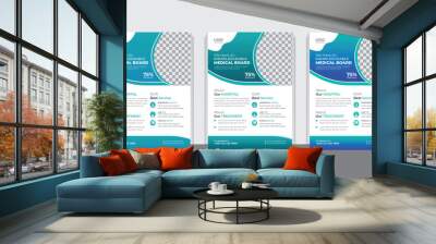 Creative Medicare flyer design template Wall mural