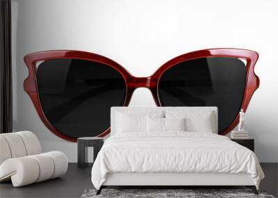 Red sun glasses isolated over the white background Wall mural