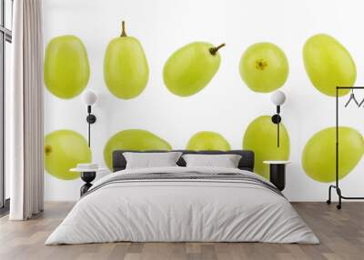 Set of grape berries on a white background Wall mural