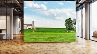 Amish country farm barn field agriculture in Lancaster, PA US Wall mural