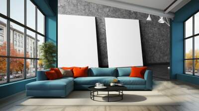 Floor lamp and two posters 3d render Wall mural