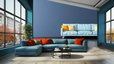 interior of living room with sofa panorama 3d rendering Wall mural