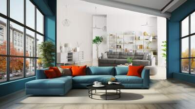 Interior of modern apartment 3d rendering Wall mural