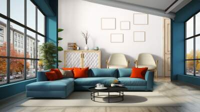 Interior of modern living room 3d rendering Wall mural