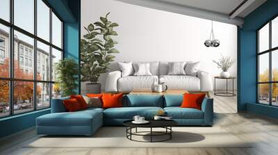 Interior of modern living room with sofa 3d rendering Wall mural