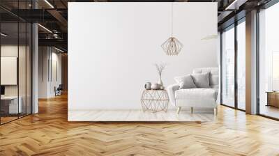 Interior with armchair and coffee table 3d rendering Wall mural