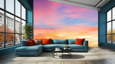 Colorful cloudy sky at sunset background Wall mural