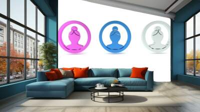 Colorful Create account screen icon isolated on white background. Minimalism concept. 3D render illustration Wall mural