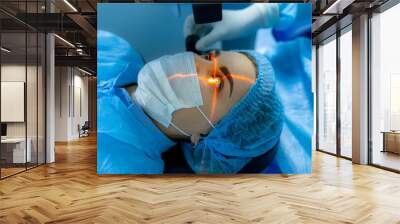 Medical laser eye correction. Medicine technology eye operation. Wall mural