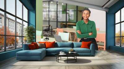 successful young african-american female entrepreneur, small business owner, female office employee, Wall mural