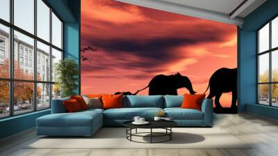 family of elephants Wall mural