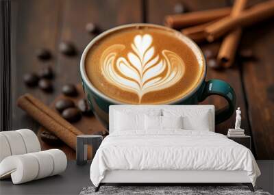 cup of coffee with beans Wall mural