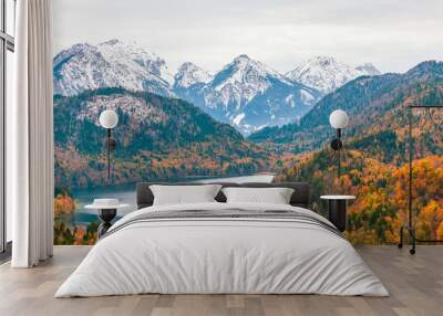 View of the Alpsee lake from the Neuschwanstein Castle.Bavaria.Germany Wall mural