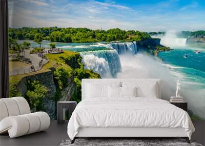 Water rushing over Niagara Falls Wall mural