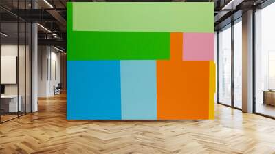 Color papers geometry flat composition background with rainbow tones Wall mural