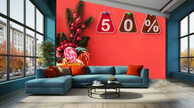 fifty percent off discount - price tag Wall mural