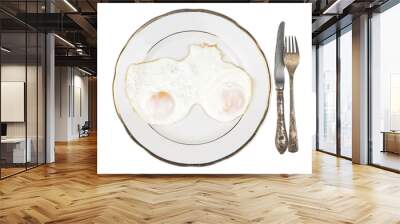 Two fried eggs for healthy breakfast Wall mural