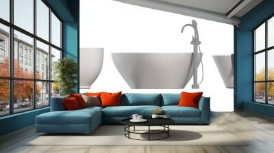 bathtub isolated on a transparent background, 3D illustration, and a CG render Wall mural