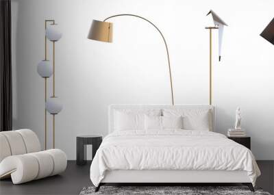 floor lamp isolated on transparent background, interior lighting, 3D illustration, cg render
 Wall mural