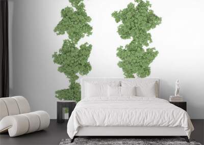 group of trees, top view, isolate on a transparent background, 3d illustration
 Wall mural