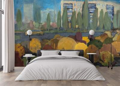 landscape, oil painting, hand made Wall mural