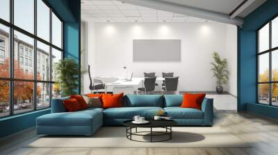 office, interior visualization, 3D illustration Wall mural