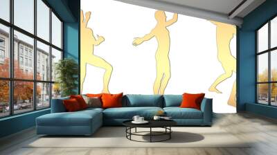 set of male silhouettes isolated on transparent background, 2d illustration
 Wall mural