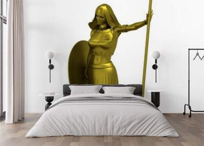 warrior woman character, 3D rendering, illustration Wall mural